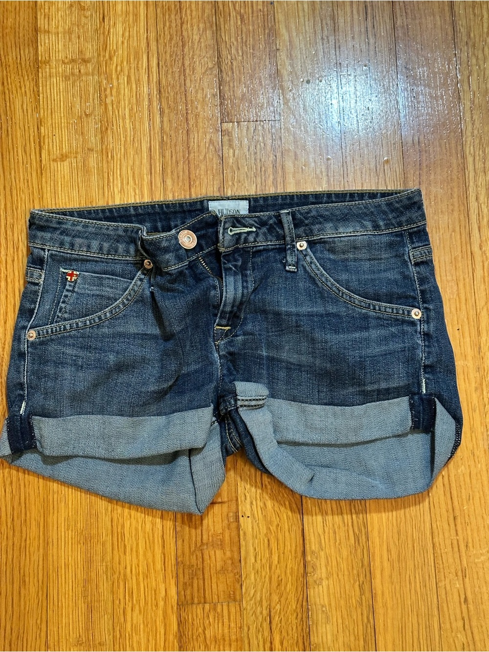 Hudson Croxley  Cuffed Short Denim Jeans Flap Pockets Stretch 26(#) - Picture 3 of 11